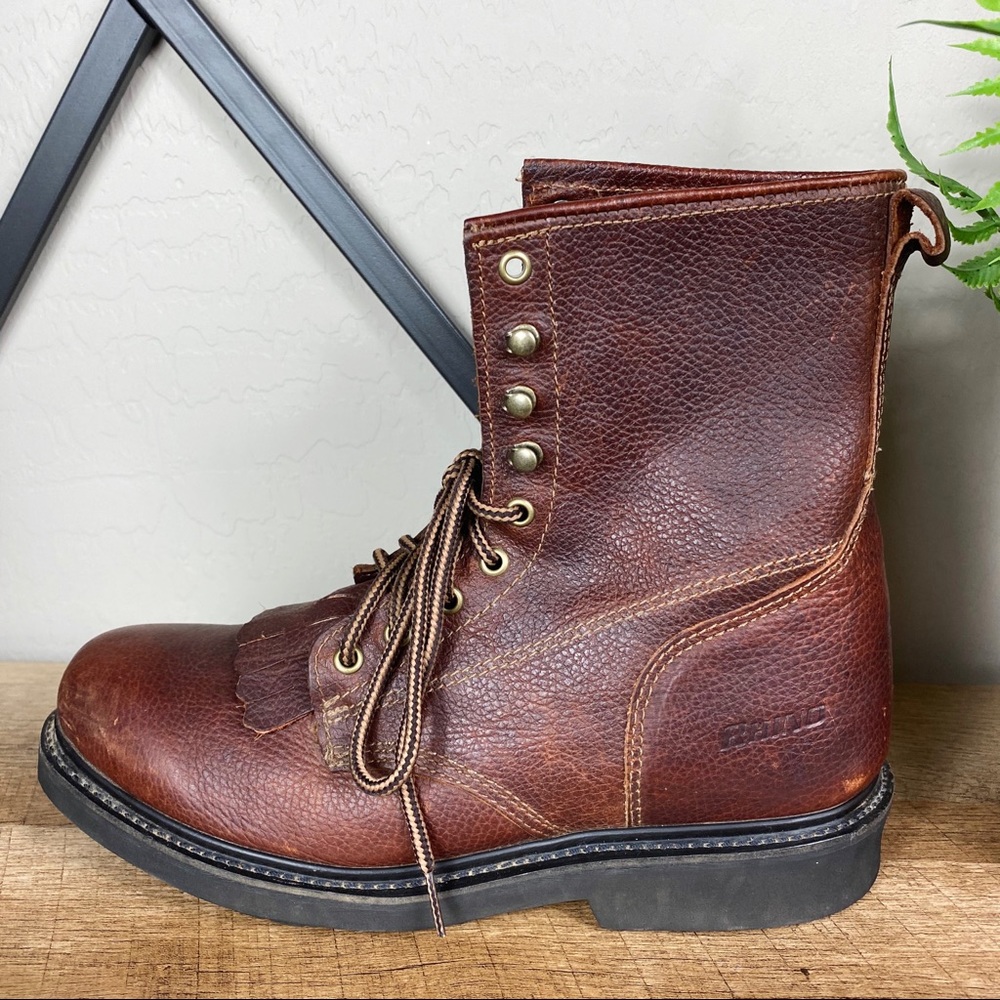 SOLD Rhino Leather Western Style Work Boots - Picture 3 of 16